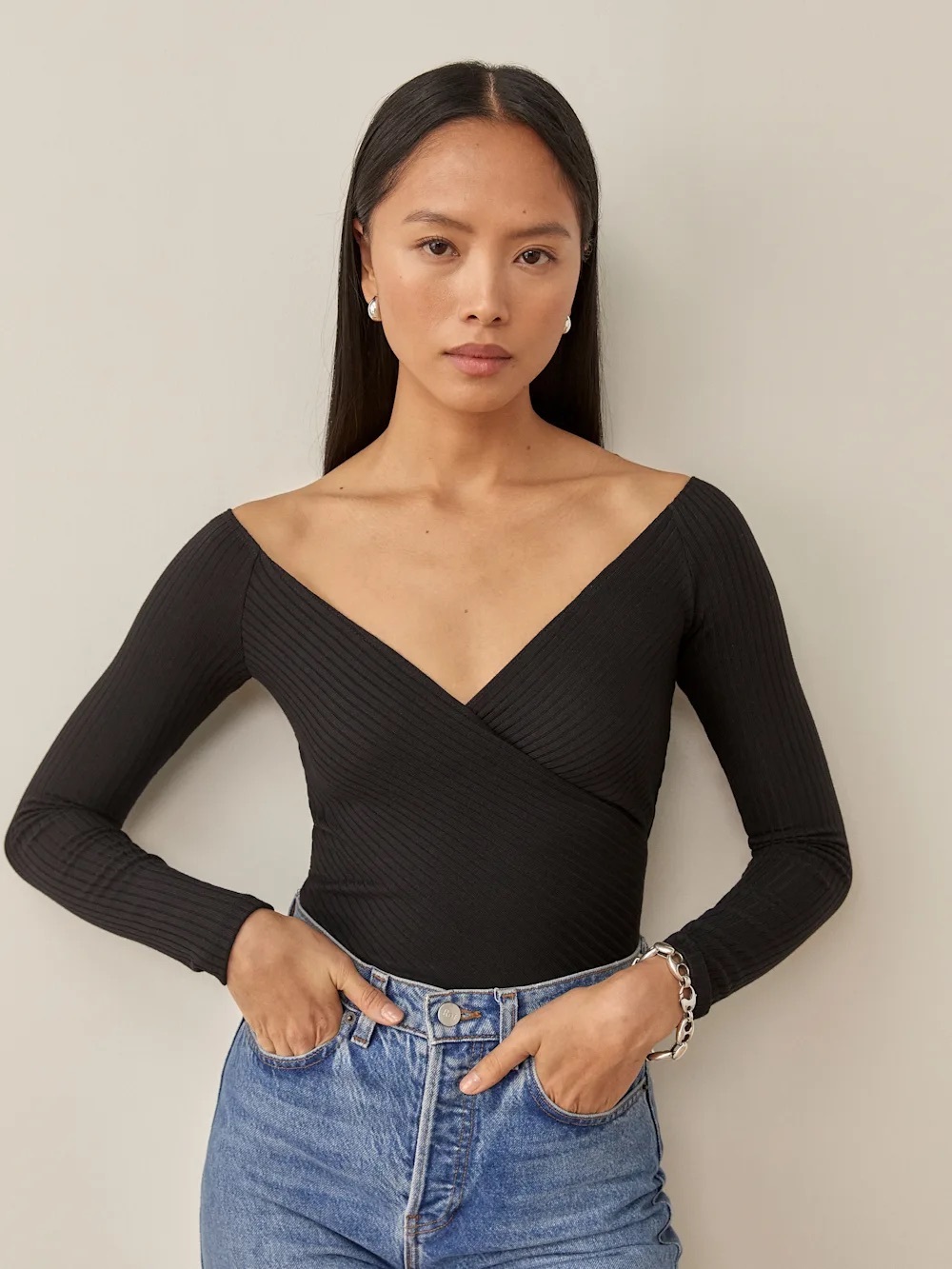 Reformation Minnie Knit Top in Black